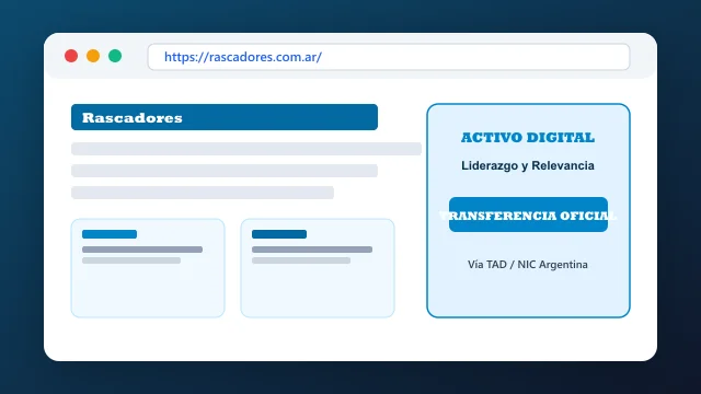Ecosistema digital, branding y proceso de cesión registral formal de rascadores.com.ar